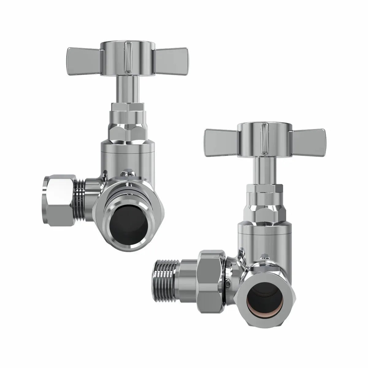 Traditional cross-head angled radiator valves - Warmthology