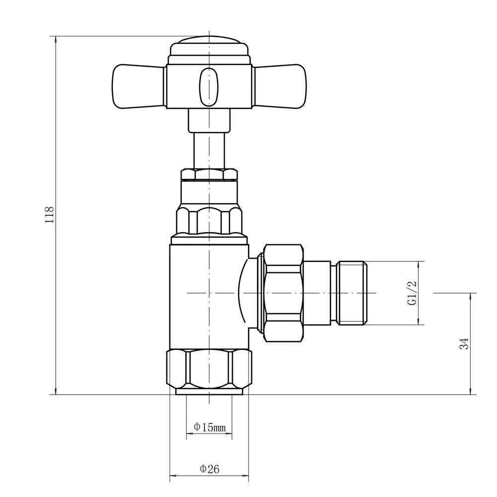 Traditional cross-head corner radiator valves - Warmthology